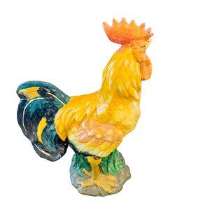 Hand-Painted Ceramic Rooster Figurine 13"‎ x 9"